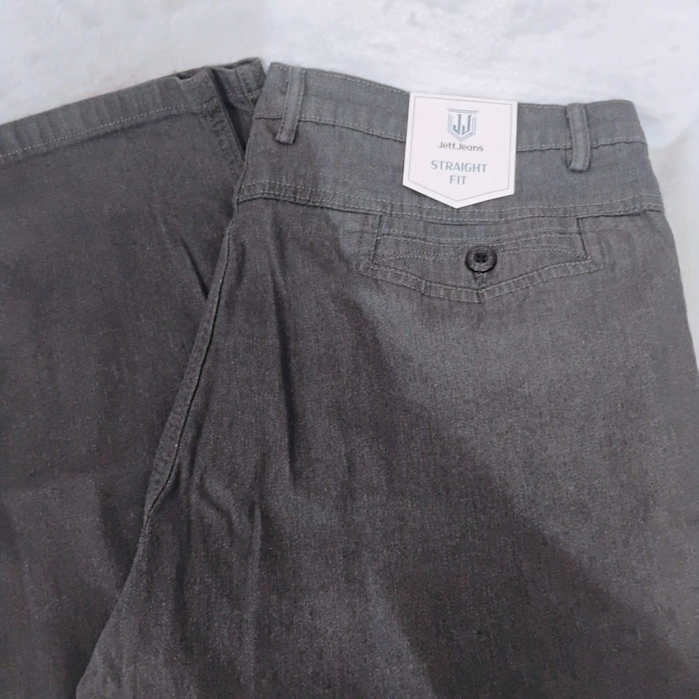 Jett Jeans Mens Straight Fit Charcoal Gray Denim Pants 2XL 34L Stretch Cotton J